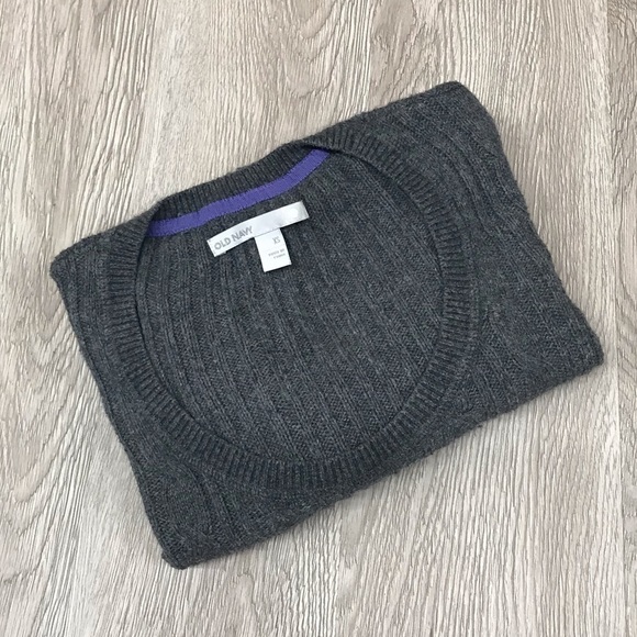 Old Navy Gray Piped Round Neck Sweater BB223 C - Picture 5 of 8